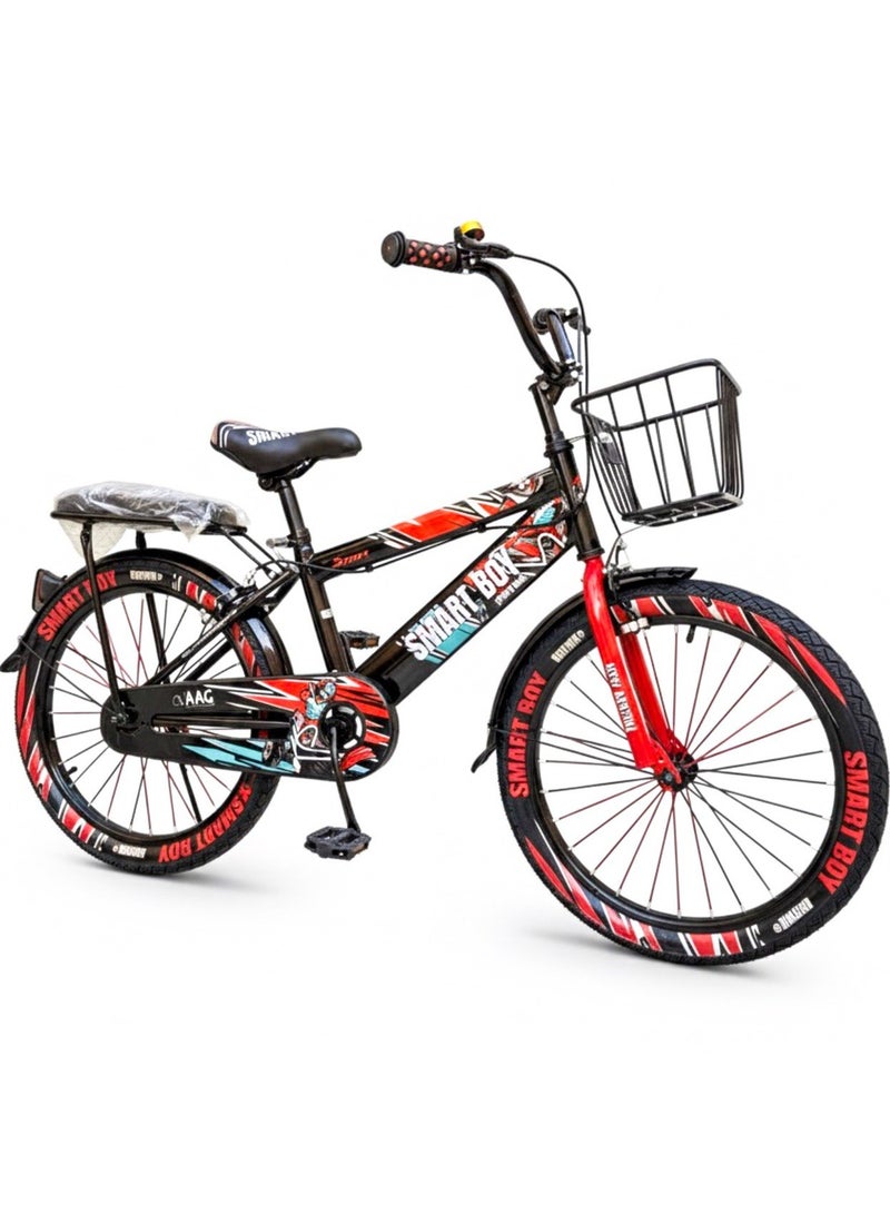 GoodBoy Kids 20 Inch Bicycle – Front Basket, Rear Padded Seat, Chain Guard, Light-Up Training Wheels & Adjustable Quick-Release Seat – For Ages 6–10 Years - Image 2